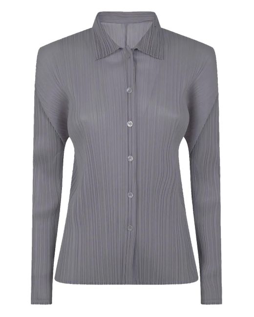 Pleats Please Issey Miyake プリーツ シャツ Gray