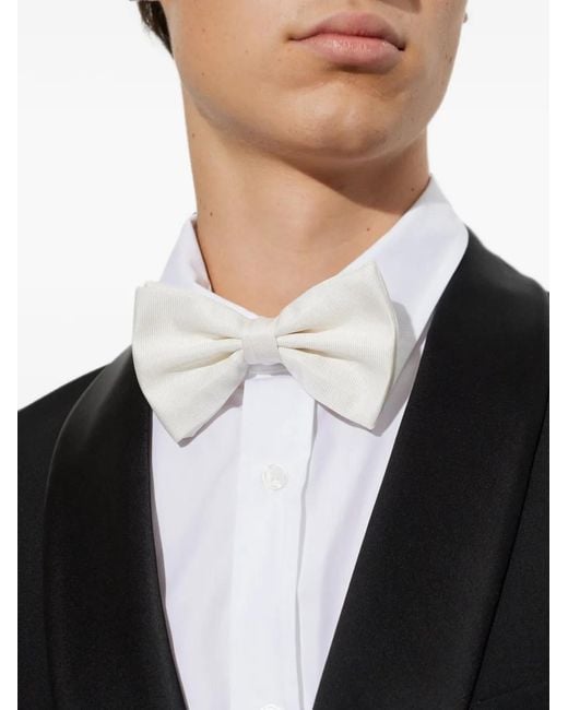 Giorgio Armani Natural Ribbed-Knit Bow Tie for men