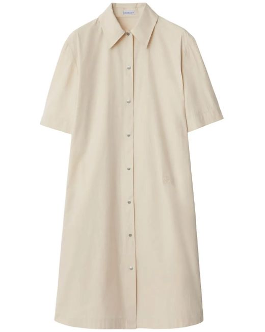 Burberry Natural Mc Cie Shirt Dress With Clamps
