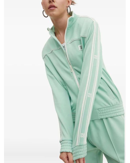 Sudadera a rayas con cremallera HUGO de color Green