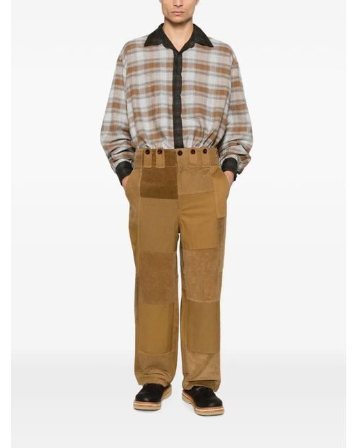 Junya Watanabe White Patchwork Corduroy Trousers for men