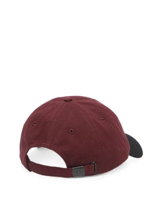 Fred Perry Red Colour-Block Logo Cap