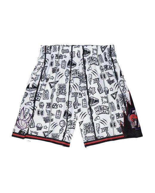 Shorts Da Basket Doodle Swingman "Nba Toronto Raptors 1998" di Mitchell & Ness in White da Uomo