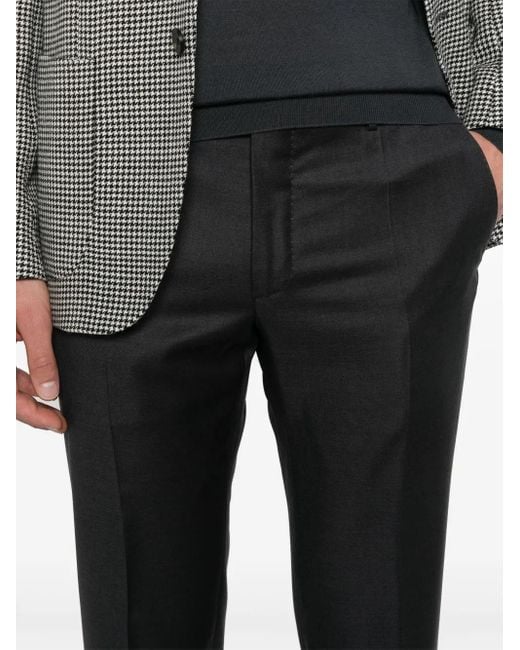 Incotex Black Wool Trousers for men