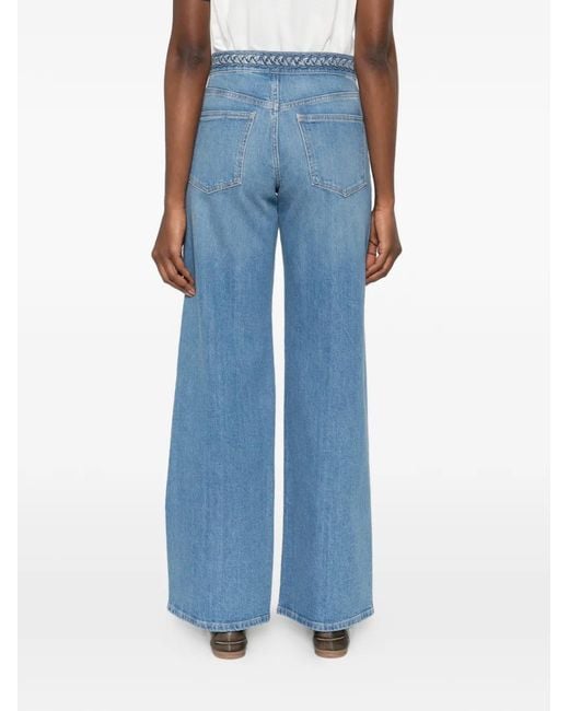 Maje Blue Braided Flared Jeans