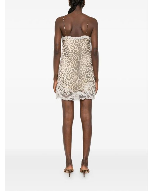 Ermanno Scervino White Leopard-Pattern Lace Dress
