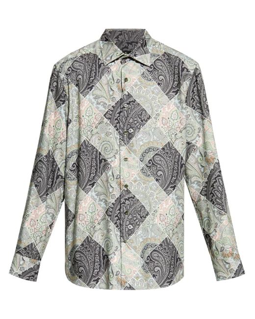 Etro Gray Printed Shirt for men
