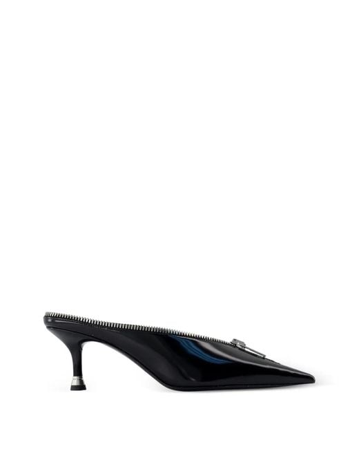 Alexander Wang Black Akila Zip Closed-Toe Mules
