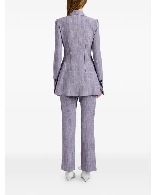 Proenza Schouler Purple Lorenza Frayed Blazer
