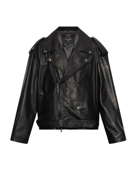 Balenciaga Black Leather Biker Jacket
