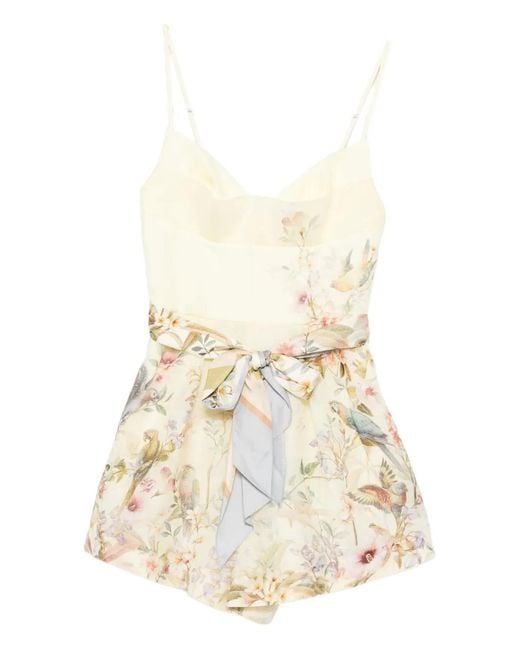 Zimmermann White "Rebellion" Fitted Playsuit
