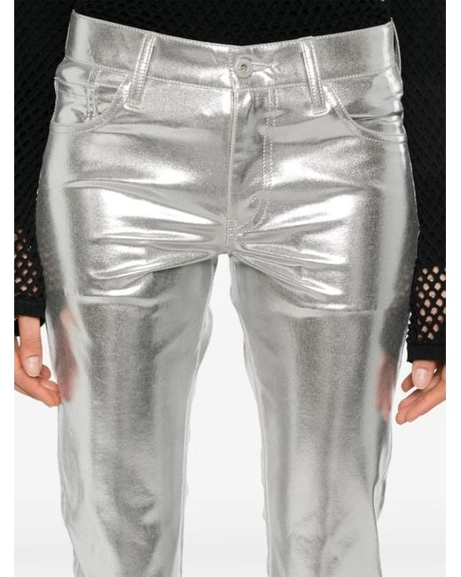 Junya Watanabe Broek Met Metallic-Effect in het Gray
