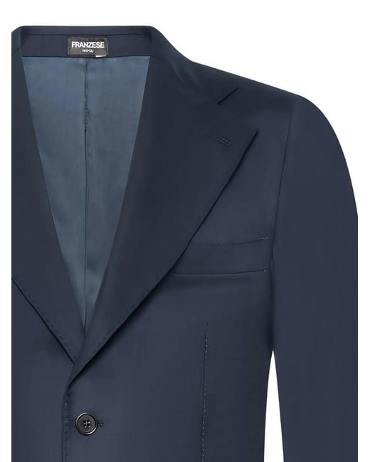 Franzese Collection Blue Rolls-Royce Single-Breasted Buttoned Suit for men