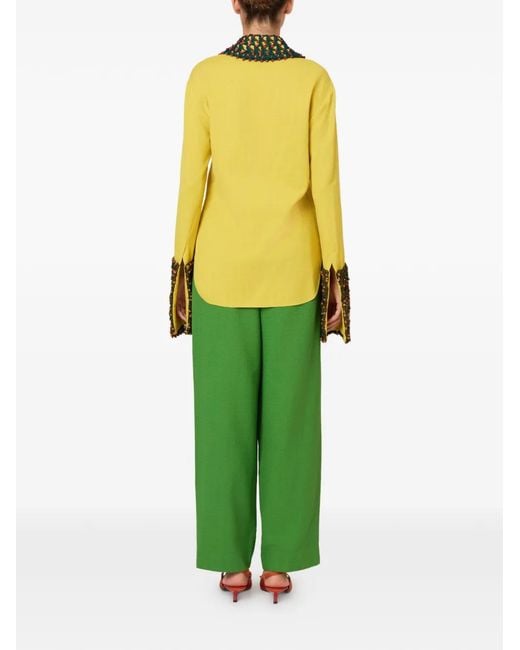 Rosie Assoulin Green Button-Up Shirt