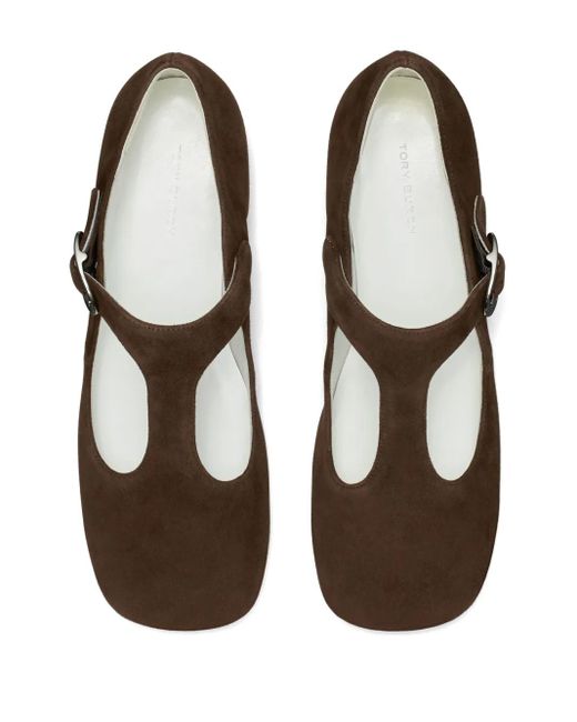 Tory Burch Brown T-Strap Loafers