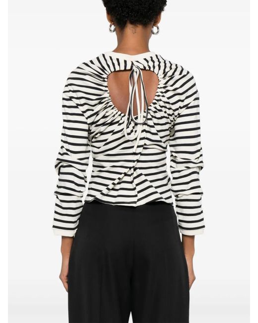 クリーニング済【A.W.A.K.E. MODE アウェイクモード】ホワイト A.W.A.K.E. MODE Striped Top in White | Lyst