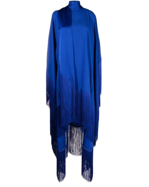 Robe mi-longue à détail de foulard ‎Taller Marmo en coloris Blue