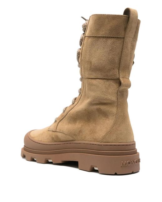 Moncler Brown Lace-Up Suede Boots for men