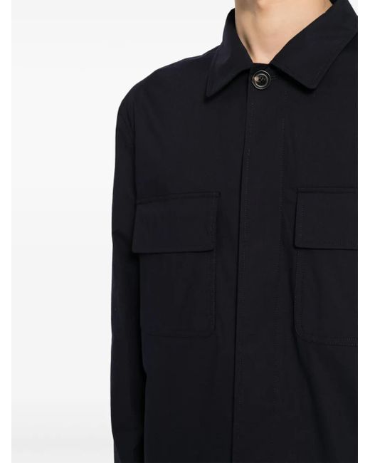 Lardini Blue Flap-Pocket Cotton Shirt Jacket for men