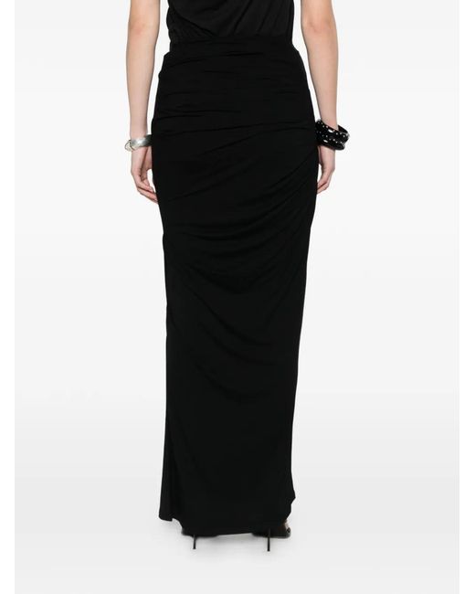 Entire studios Black Maxi Draped Skirt