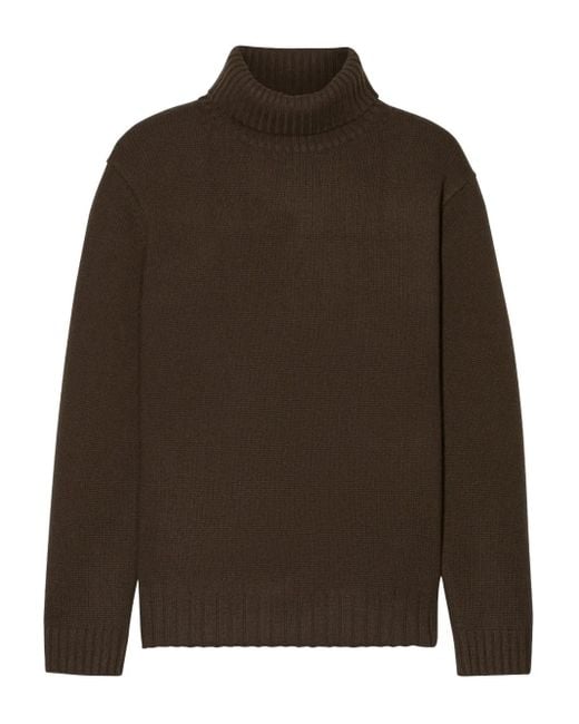 Closed Brown Turtleneck Ribbed Sweater for men