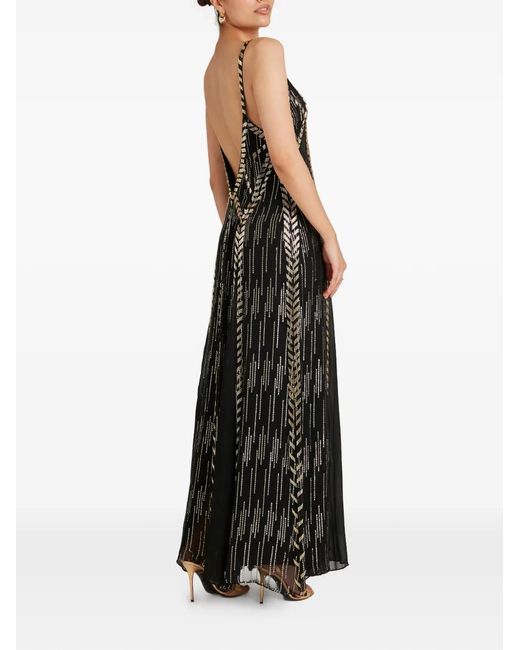Temperley London Black Viola Sequin-Embellished Maxi Dress