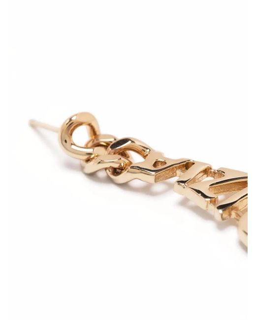 Krizia Metallic Logo-Embellished Drop Earrings