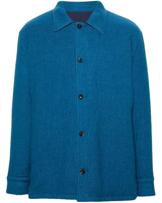 Gabriela Hearst Blue Argus Reversible Shirt Jacket for men