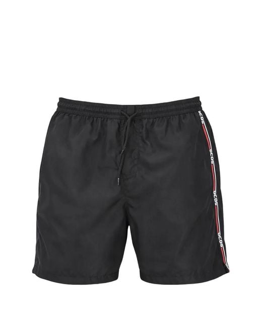 Gcds Black Logo Swim Shorts for men
