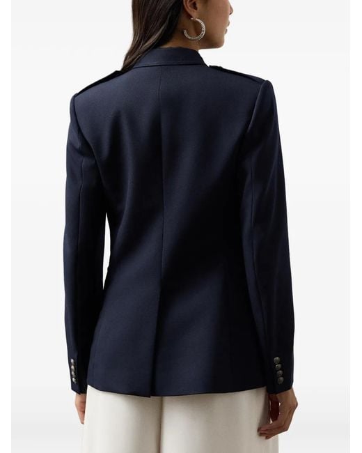 Ralph Lauren Blue Anabeth Buttoned Flap Jacket