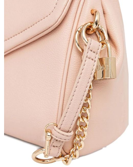 Liu Jo Pink Flap-Front Lock-Detail Shoulder Bag