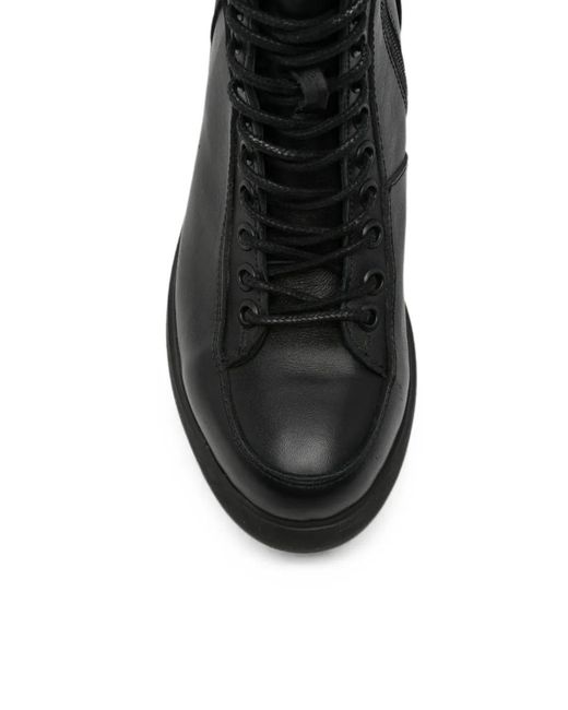 SERGIO MORETTI FIRENZE Black Lace-Up Chunky-Sole Ankle Boots