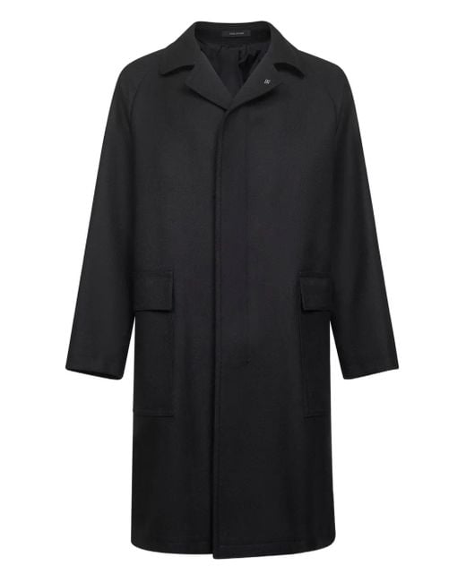 Tagliatore Black Long-Sleeves Coat for men