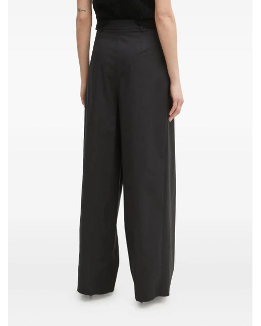 Twinset Black Pleated High-Waisted Trousers