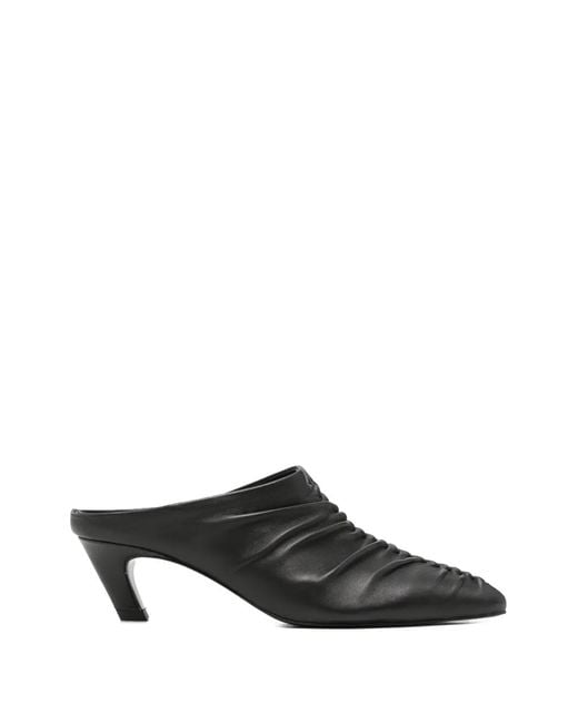 Ash Black Viva Ruched Mules
