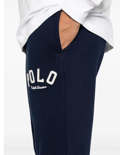 Polo Ralph Lauren Blue Logo-Patch Track Pants for men