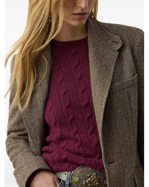 Polo Ralph Lauren Purple Cable-Knit Sweater