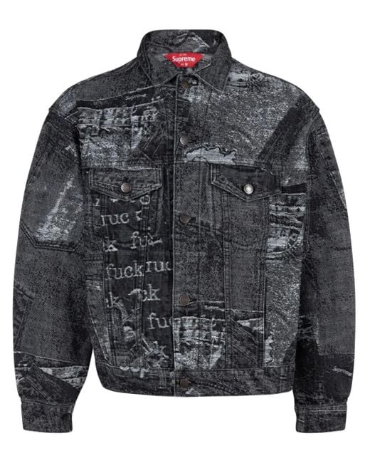 Supreme Archive Denim Truckerjack in het Gray