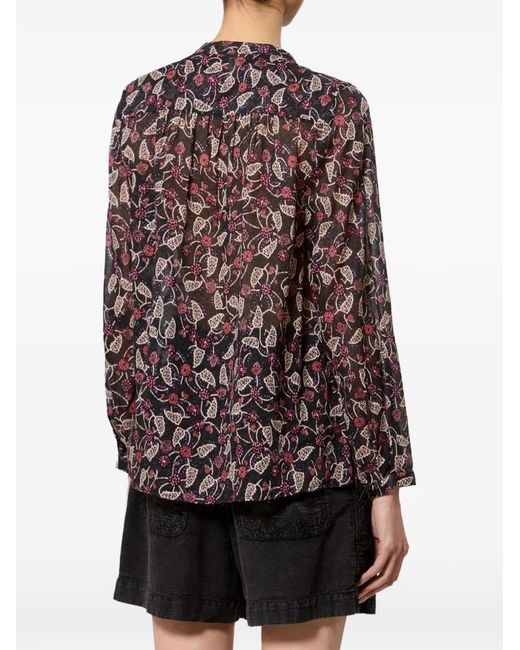 Isabel Marant White Printed Cotton Voile Blouse