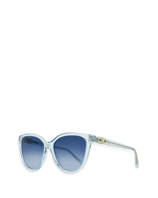 Ferragamo Eyewear Blue Gancini Butterfly-Frame Sunglasses