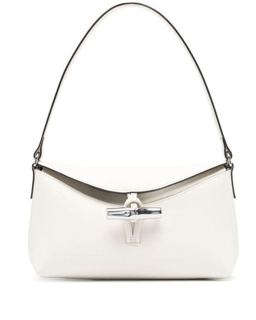 Longchamp White Small Roseau Shoulder Bag