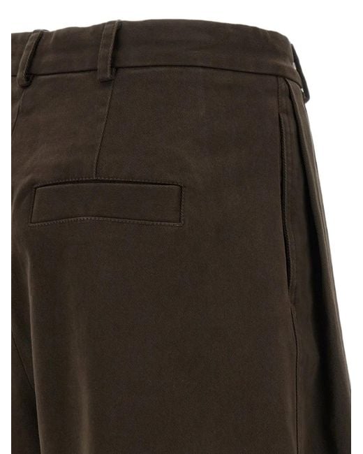 Tela Gray Pleated Canvas Tailored Shorts