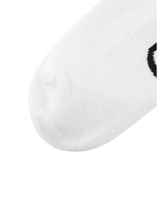 Evisu White Logo-Intarsia Ribbed-Knit Socks