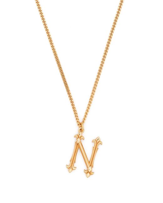 Emanuele Bicocchi Metallic Alphabet Pendant N Sterling Necklace