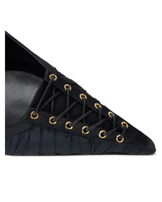 Elisabetta Franchi Black Nappa-Leather Sandals With Criss-Cross Lacing