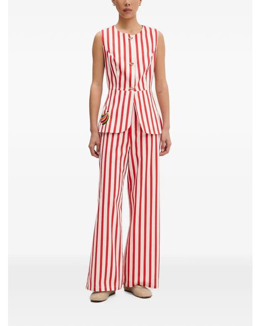 Never Fully Dressed Red Striped Banana-Patch Top