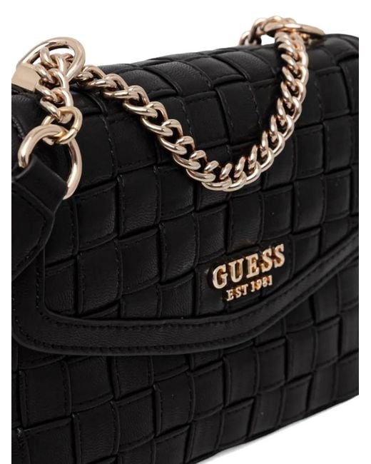 Guess Black Woven Crossbody Bag