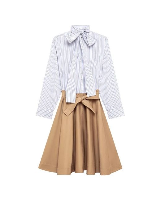 Abito Midi A Righe di MSGM in White