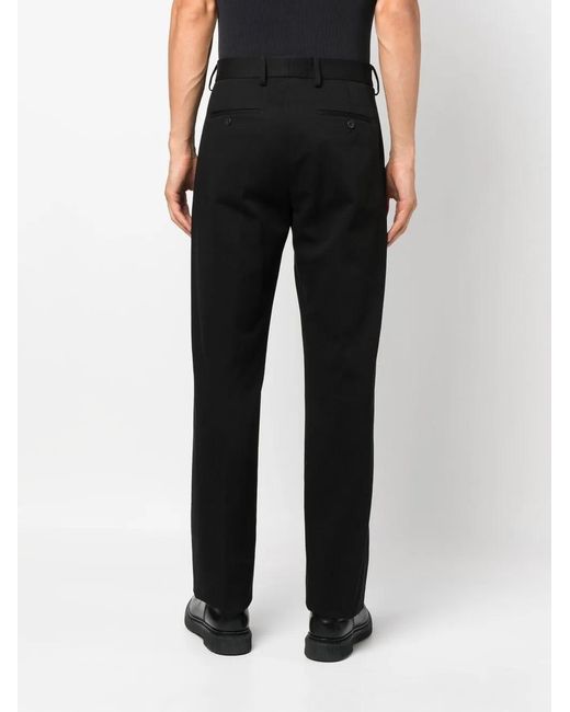 McQueen Black Straight-Leg Cotton Trousers for men