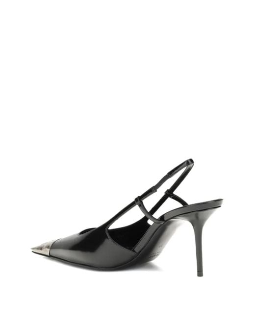Saint Laurent Black 75Mm Pointed-Toe Slingback Pumps